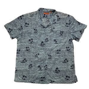 TORI RICHARD Blue Purple Waves 100% Cotton Lawn Button Up Shirt Size 3X Mens